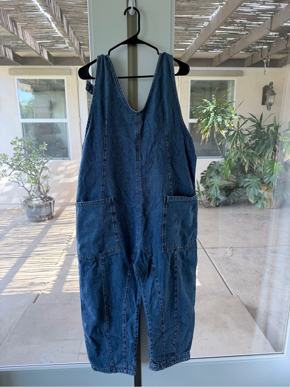 We The Free Blue Denim Utility Jumpsuit Romper